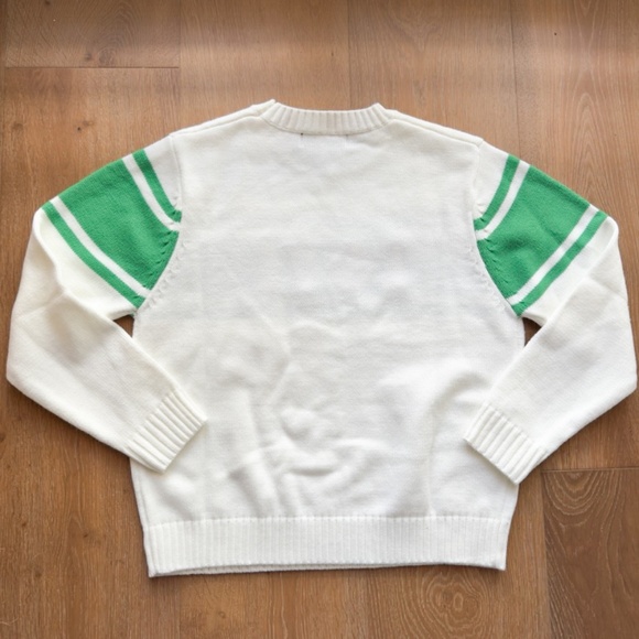 Tennis Inspired RUNWAY ATHLETICS LOVE Sweater - Pink, Green & Cream Size Medium - Picture 4 of 13